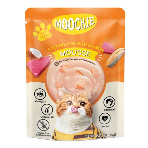 MOOCHIE CAT TUNA MOUSSE WITH SALMON 70GR Gatuario