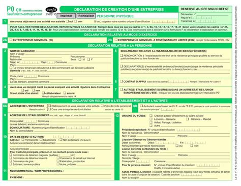 recevoir Suspect Régulièrement formulaire cfe micro entrepreneur