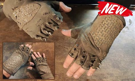 Post Apocalyptic Spike Leather Gloves Punk Gothic Etsy