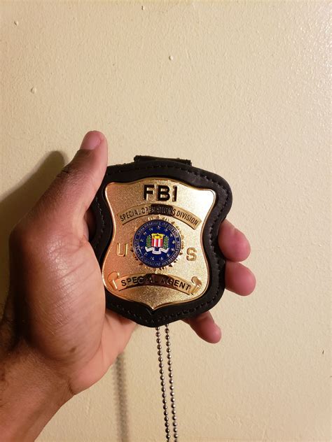 Holder Holster Wallet For Boston Fbi Police Badges First Layer Genu