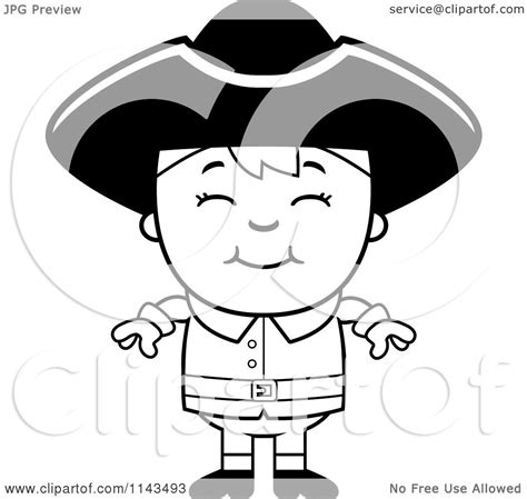 Cartoon Clipart Of A Black And White Happy Colonial Boy Vector