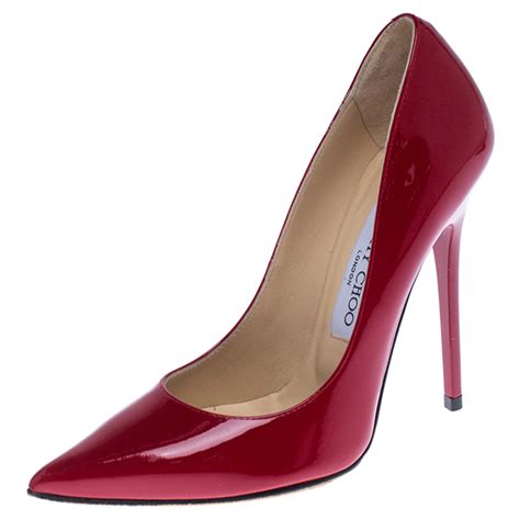 Jimmy Choo Red Patent Leather Anouk Pointed Toe Pumps Size 355 Jimmy Choo The Luxury Closet