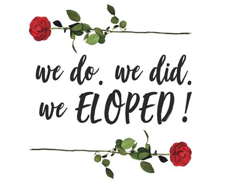 We Do We Did We Eloped Printable Sign Etsy Canada