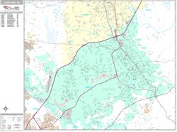 Concord North Carolina Zip Code Wall Map (Premium Style) by MarketMAPS