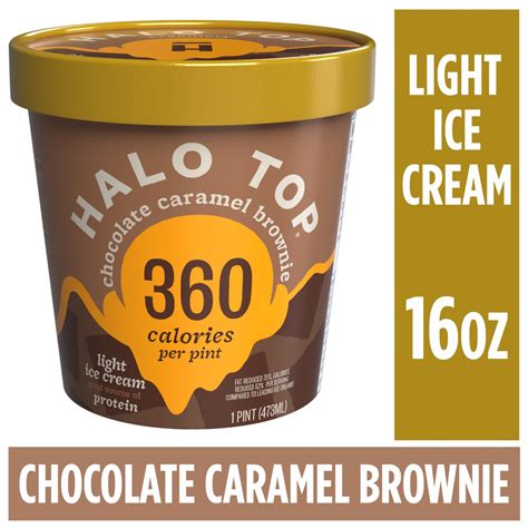 Halo Top Chocolate Caramel Brownie Light Ice Cream Pint 16 Fl Oz