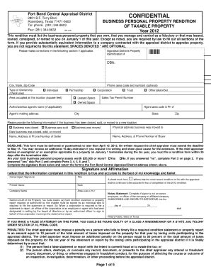 Fort Bend County Appraisal District Fill And Sign Printable Template