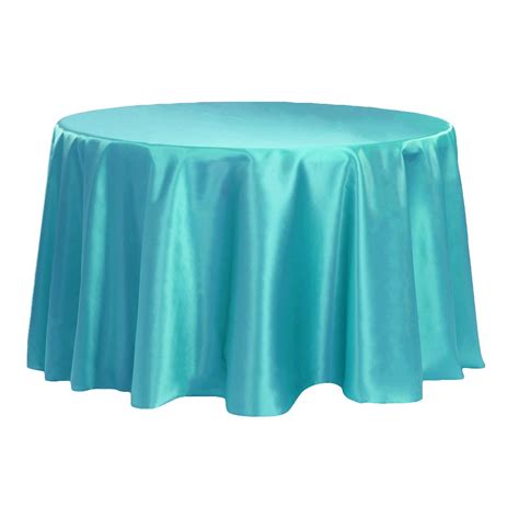 Satin 120 Round Tablecloth Dark Turquoise Cv Linens