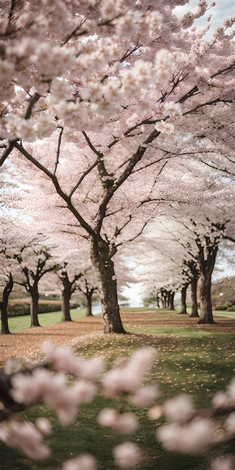 Cherry Blossom Blur Phone Wallpaper Flower Nature Hd Background