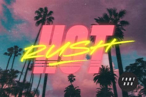 Hot Rush Font Duo Design Cuts