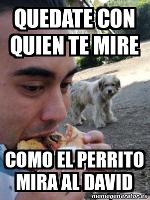 Meme Personalizado Quedate Con Quien Te Mire Como El Perrito Mira Al