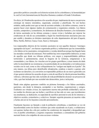 Paren El Genocidio Pronunciamiento PDF