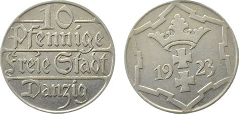 Deutschland Danzig 10 Pfennig 1923 Freie Stadt Danzig 1920 1939 Vz