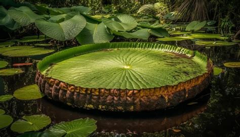 Flor De Loto Flota En El Agua Tranquila De Un Estanque Generada Por Ia