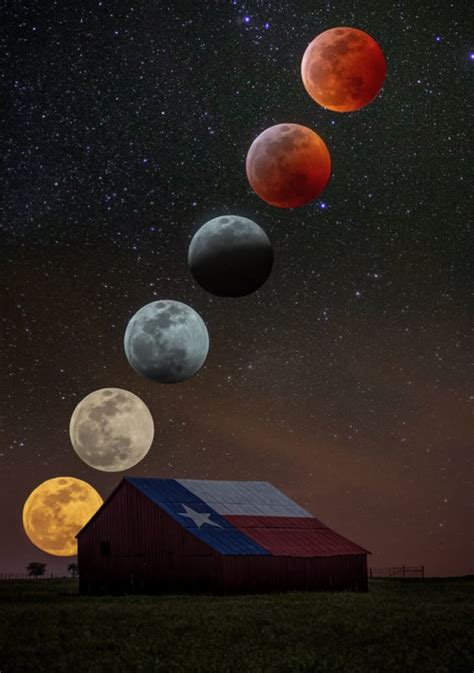 This Photo Shows The Super Blood Wolf Moon Eclipse Rising In Texas