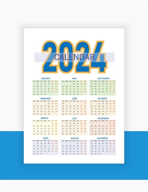 Farbiger Moderner Kalender F R Das Jahr Freier Vektor Premium Vektor