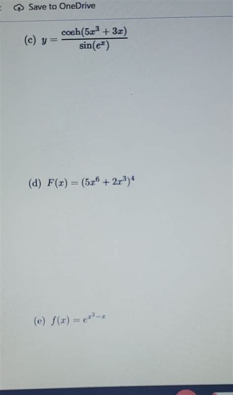 Solved 4 Differentiate The Following Functions Using Any Of