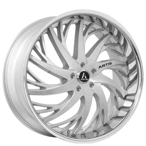 28 Artis Wheels Decatur Silver Brushed Face With Diamond Cut Lip Rims