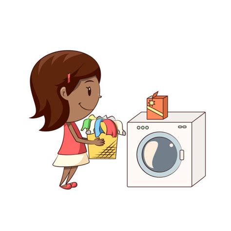 Cartoon Doing Laundry