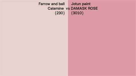 Farrow And Ball Calamine 230 Vs Jotun Paint DAMASK ROSE 3010 Side