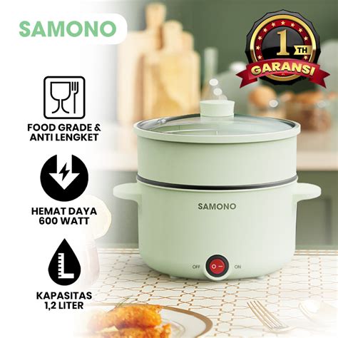 Jual SAMONO Panci Listrik Serbaguna Fry Pan 1 2L Anti Lengket 600 Watt