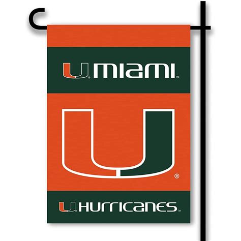 Miami Hurricanes 2 Sided Garden Flag