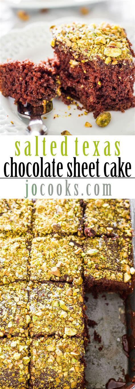 Salted Texas Chocolate Sheet Cake With Pistachios Jo Cooks Sweet