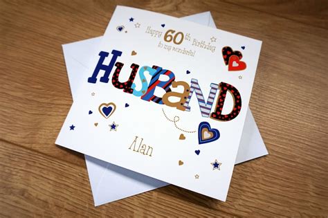 Personalised Husband 60th Birthday Card Any Age Any Name Etsy