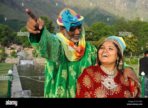 Sudharak Olwe With His Wife Dressed In Kashmiri Costume Jammu And