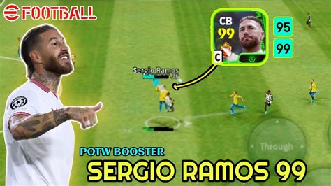 99 Rated Sergio Ramos Potw Booster 99 Aggression EFootball 2024