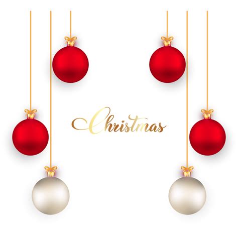 Elemento Navideño Png Con Bolas Decorativas Realistas Tipografía De