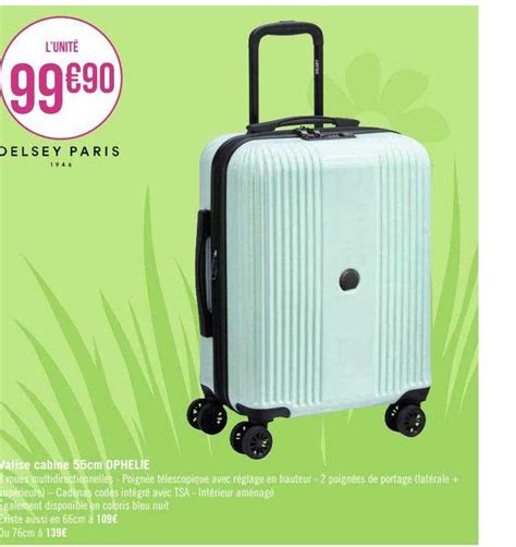 Promo Valise Cabine 55 Cm Ophelie Delsey Paris chez Géant