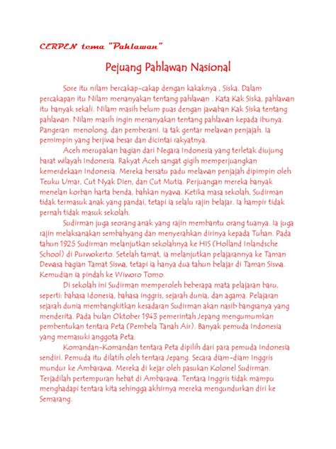 Cerpen Tema Pahlawan Pdf