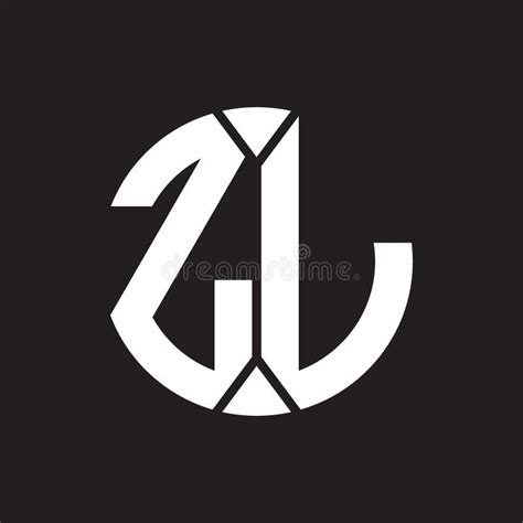 Zl Logo Monogram With Piece Circle Ribbon Style Stock Illustration