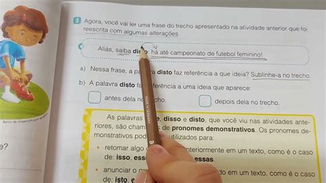 Pronome Demonstrativo Pensando na língua livro Vem Voar 5 ano