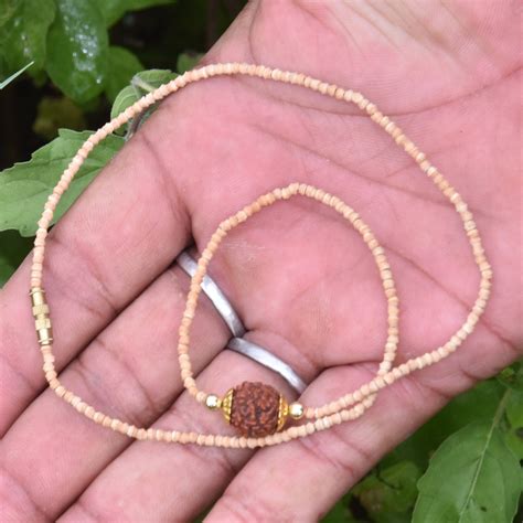 Beautiful One Row Handmade Tulsi Kanthimala Necklace Hare Krishna