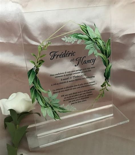 29 8US Eucalyptus Design Invitation Custom 10pcs Acrylic Wedding