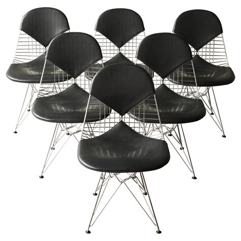 Charles And Ray Eames Set Of 6 Bikini Wire Frame Chairs Vitra 1980s For Sale At 1stDibs