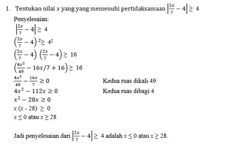 Apa Bedanya Persamaan Nilai Mutlak Dan Pertidaksamaan Nilai Mutlak