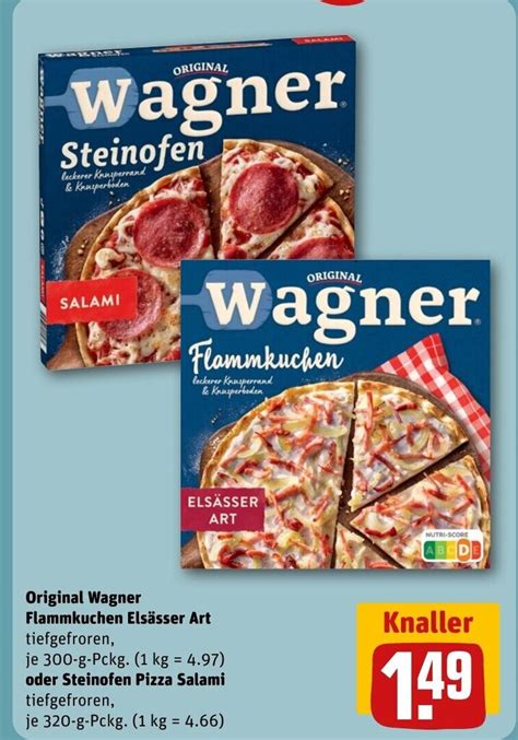 Original Wagner Flammkuchen Elsässer Art oder Steinofen Pizza Salami