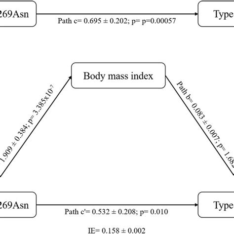 Simple Mediation Model Evaluating The Effect Of Body Mass Index As A