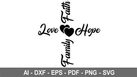 Faith Love Hope Family svg Love svg Christian cross svg | Etsy