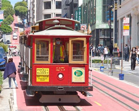 Iconic Historic San Francisco Trolley Cars On Powell Street Editorial