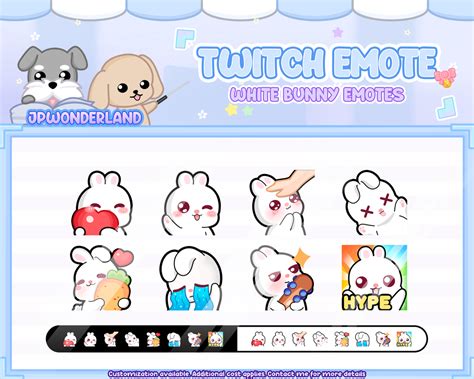 White Bunny Rabbit Twitch Emotes Twitch Overlay Stream Emote Dis