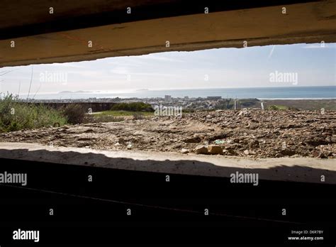 Border Fence Viewed From An Old Bunker Along The Border Separating San