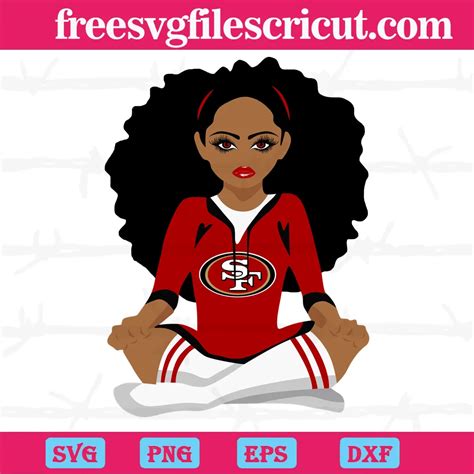 Black Girl San Francisco 49Ers Layered Svg Files Free Svg Files For