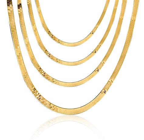 14k Solid Gold Herringbone Chain Herringbone Chain Necklace 14kt