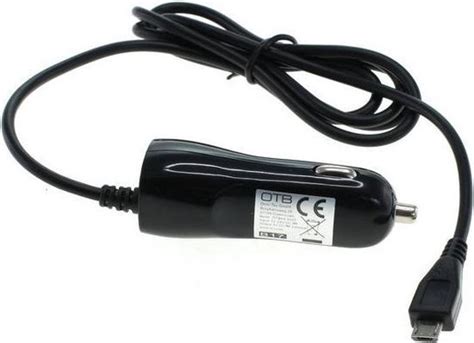 Usb Micro B Autolader Met Vaste Kabel A Zwart Meter Bol