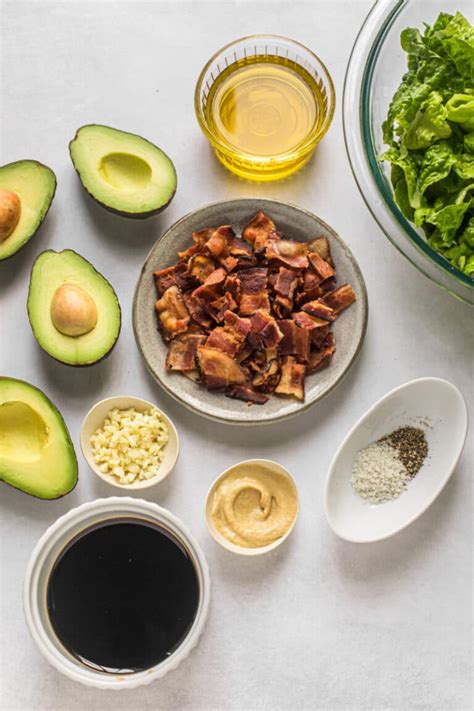 Romaine Avocado And Bacon Salad With Warm Balsamic Dressing