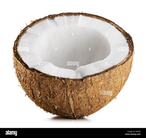 Half Coconut Isolated On A White Background Stock Photo Alamy