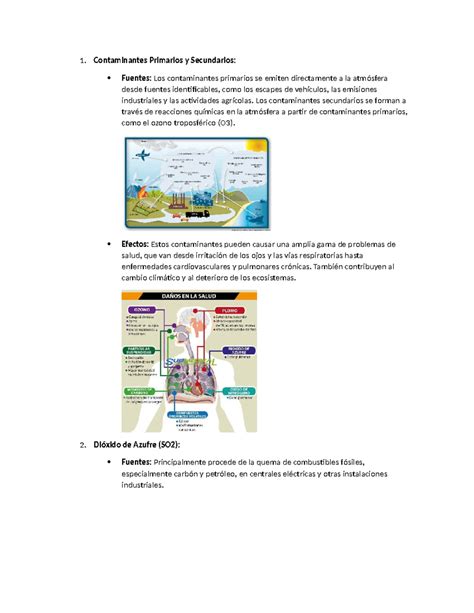 Contaminantes Primarios Y Secundarios 1 Contaminantes Primarios Y